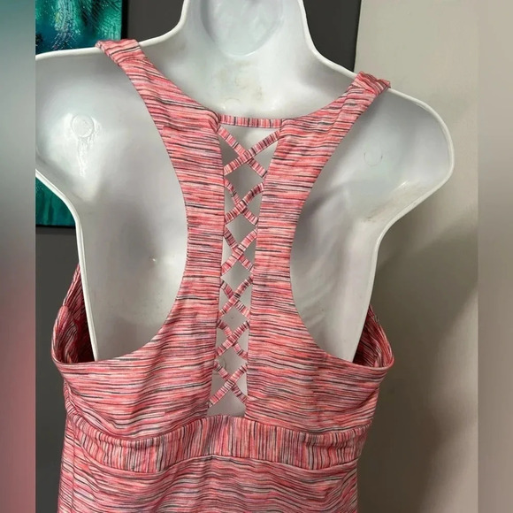Zeroxposur Bayside Dress (L) Heathered Hiking Camping Pink Racerback Pickleball - Picture 1 of 11